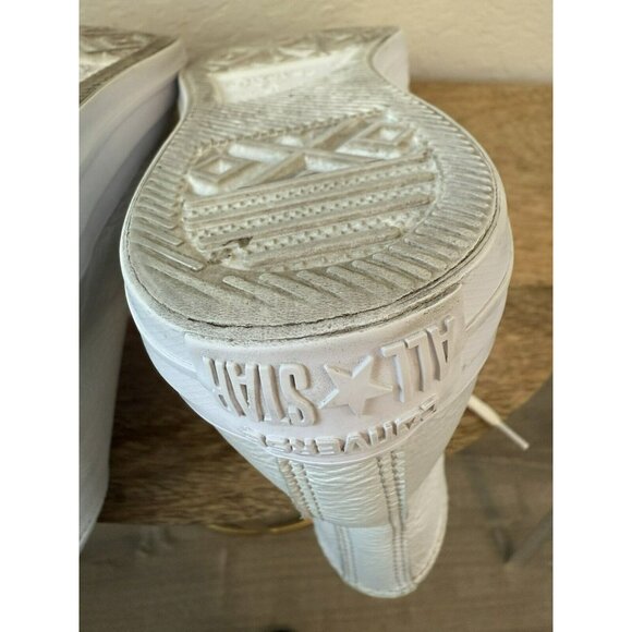 Converse Chuck Taylor All Star Hi White Leather Iridescent Unisex 9.5 ,M-557950C - Picture 5 of 16